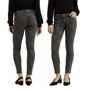 Lucky Brand Lolita Jeans Womens 0/25 Gray Floral Skinny Ankle 25x27
